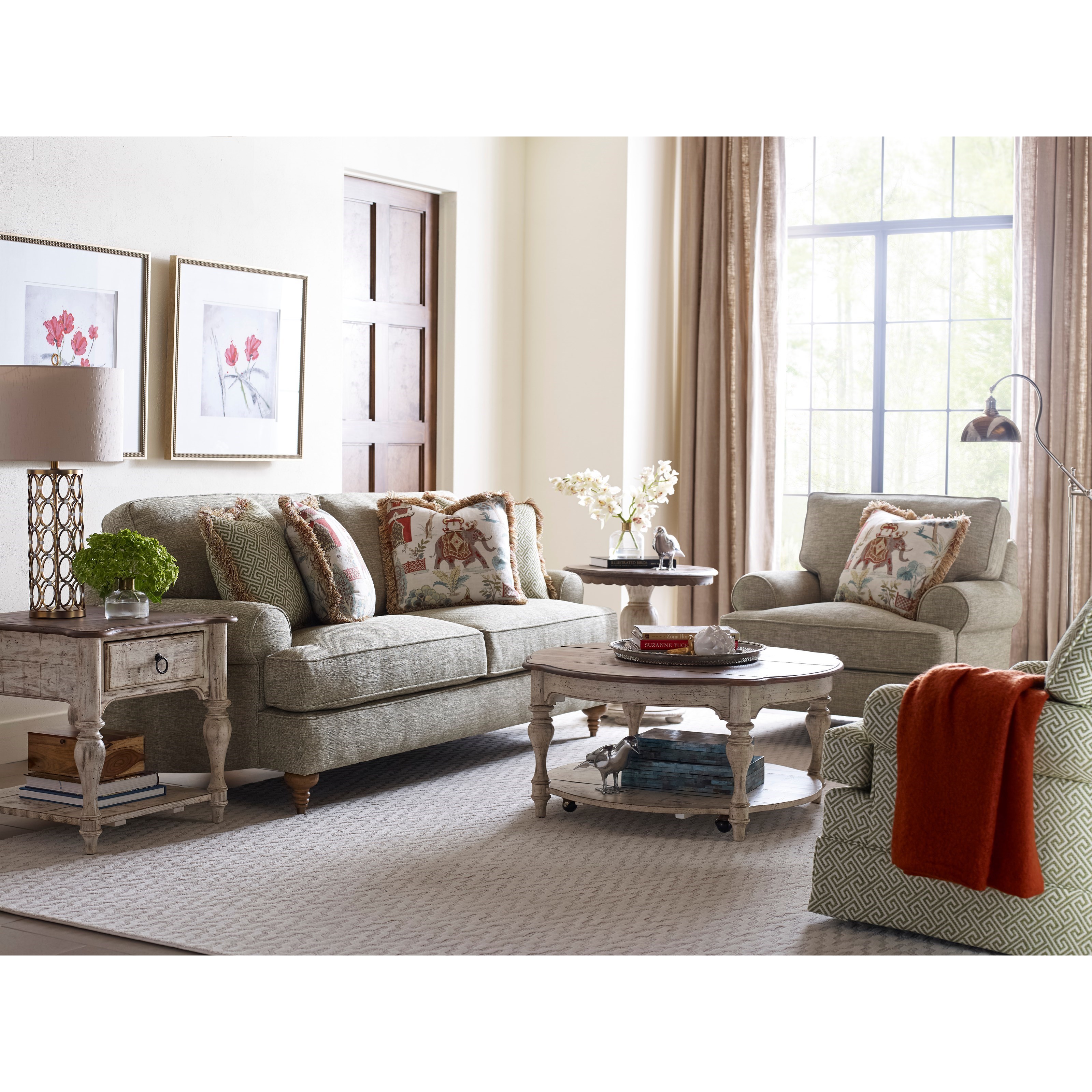 Kincaid Furniture Weatherford Bolton Round Cocktail Table with Hidden